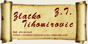 Zlatko Tihomirović vizit kartica